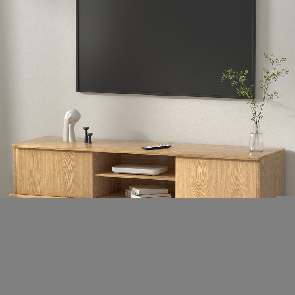 TV Cabinet Entertainment Unit Stand Storage Shelves TV Unit 140CM