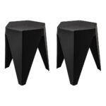 Artiss 2x Bar Stools Puzzle Plastic Foot Stool Black - Image 8
