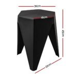 Artiss 4PC Puzzle Stool Plastic Bar Stools Stackable Black - Image 2
