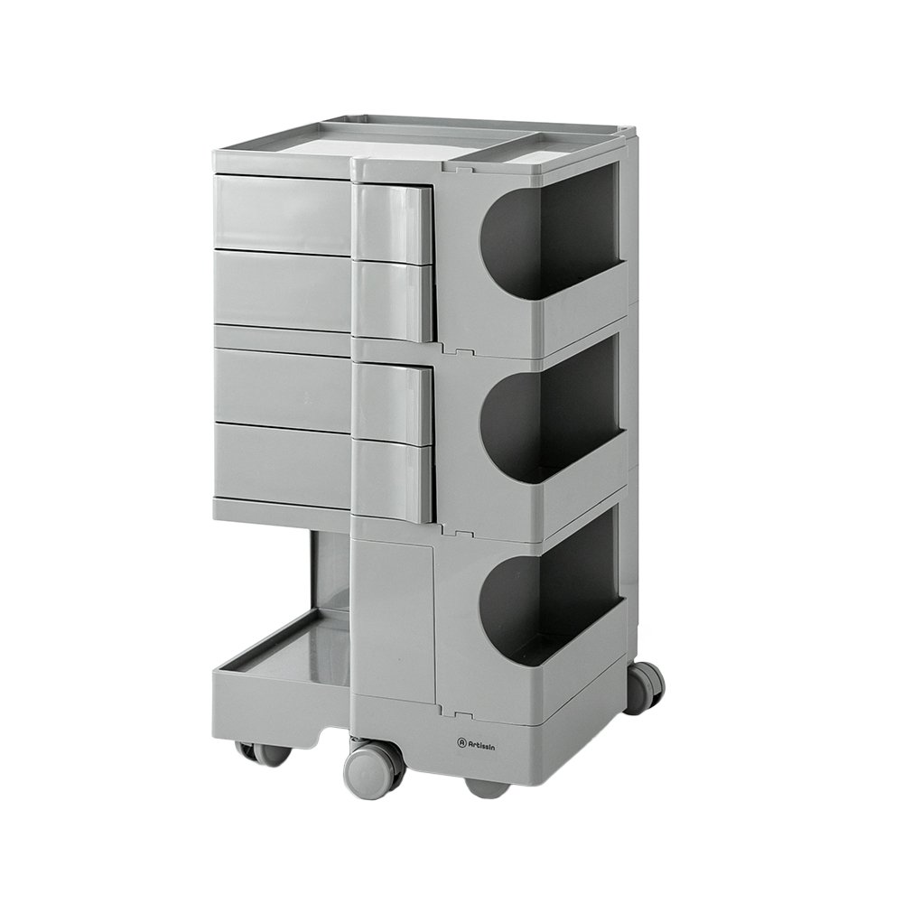 AI-PP-TROLLEY-L-GY-00 ArtissIn Storage Trolley Bedside Table 5 Tier Cart Boby Replica Grey - Image 1