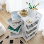 Artiss Storage Trolley Cart Bedside Table 5 Tier White - Image 5