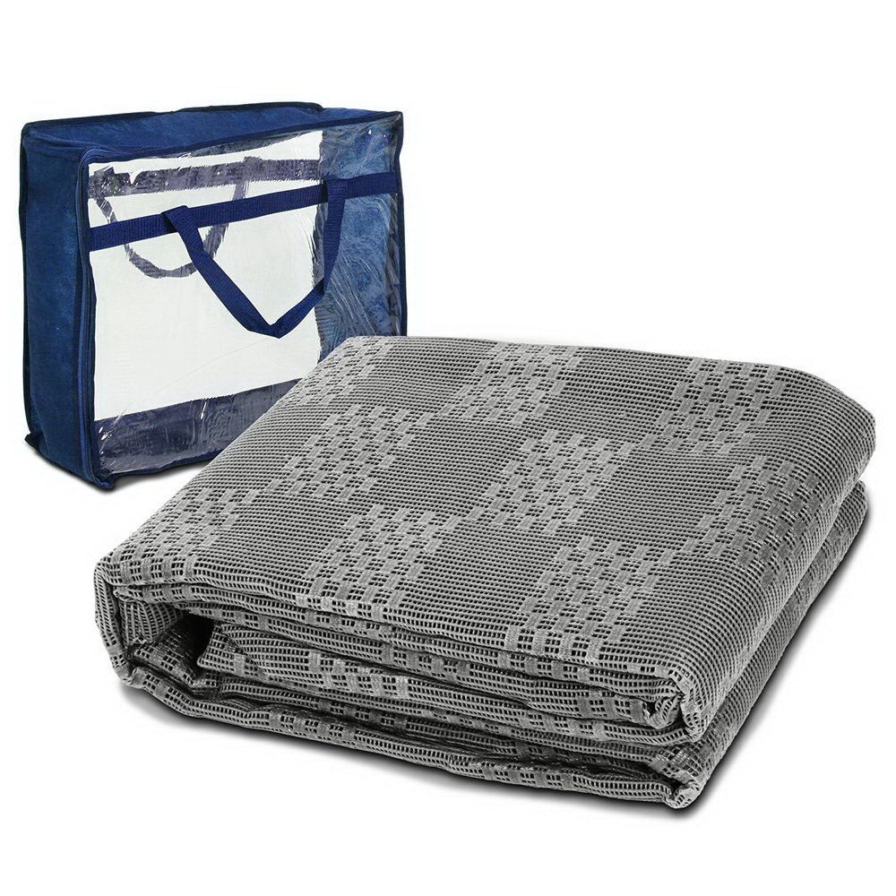 ANNEXE-MAT-5M-GREY-00 Weisshorn 5x2.5M Annex Matting 600GSM Floor Mats Hollow Design Mesh Caravan - Image 1