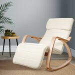 Artiss Rocking Armchair Footrest Nursing Beige Afton