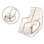 Artiss Rocking Armchair Footrest Nursing Beige Afton - Image 2