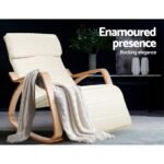 Artiss Rocking Armchair Footrest Nursing Beige Afton - Image 3