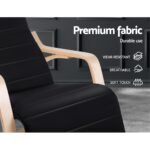Artiss Rocking Armchair Footrest Nursing Black Afton - Image 6