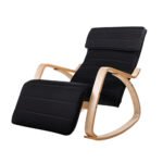 Artiss Rocking Armchair Footrest Nursing Black Afton - Image 8