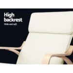 Artiss Rocking Armchair Footstool Bentwood Beige - Image 4
