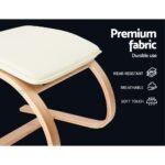 Artiss Rocking Armchair Footstool Bentwood Beige - Image 5
