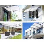 Instahut Window Door Awning Canopy 1.5mx3m Transparent Sheet Grey Plastic Frame - Image 3