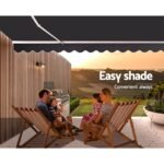 Instahut Retractable Folding Arm Awning Manual Sunshade 5Mx3M Grey - Image 6