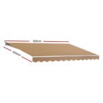 Instahut Retractable Folding Arm Awning Motorised Remoter Sunshade 2.5Mx2M Beige - Image 2