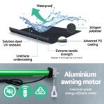 Instahut Retractable Folding Arm Awning Motorised Sunshade 3Mx2.5M Grey - Image 5
