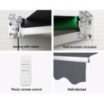 Instahut Retractable Folding Arm Awning Motorised Sunshade 3Mx2.5M Grey - Image 6