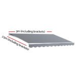 Instahut Retractable Folding Arm Awning Motorised Sunshade 3Mx2.5M Pearl Grey - Image 2