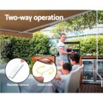 Instahut Retractable Folding Arm Awning Motorised Sunshade 4Mx3M Beige - Image 5
