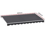 Instahut Retractable Folding Arm Awning Motorised Sunshade 4.5Mx2.5M Grey - Image 2