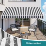 Instahut Retractable Folding Arm Awning Motorised Sunshade 5Mx3M Grey White - Image 6