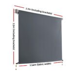 Instahut 2.7X2.5M Outdoor Blinds Awning Roll Down Canopy Retractable Outdoor Blinds Window Shade Grey - Image 2