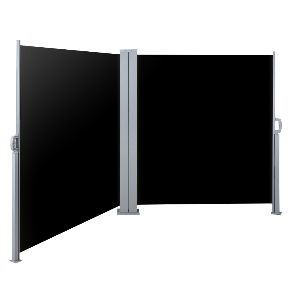 AWN-B-SIDE-BD-200-BLACK-00 Instahut Side Awning Outdoor Blinds Sun Shade Retractable Screen 2X6M BK - Image 1