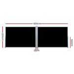 Instahut Side Awning Outdoor Blinds Sun Shade Retractable Screen 2X6M BK - Image 2