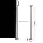 Instahut Side Awning Outdoor Blinds Sun Shade Retractable Screen 2X6M BK - Image 3