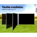 Instahut Side Awning Outdoor Blinds Sun Shade Retractable Screen 2X6M BK - Image 5