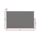 Instahut Side Awning Sun Shade Outdoor Retractable Privacy Screen 2X3M Grey - Image 2