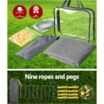 Caravan Privacy Screen Roll Out Awning 4.6x1.95M End Wall Side Sun Shade Grey - Image 6