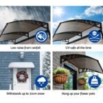 Instahut Window Door Awning 1mx1m Brown - Image 4