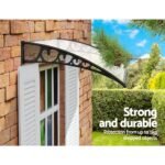 Instahut Window Door Awning 1mx1.2m Transparent - Image 3