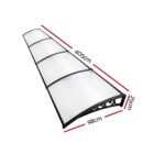 Instahut Window Door Awning 1mx4m Transparent - Image 2
