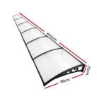 Instahut Window Door Awning 1mx6m Transparent Plastic Frame - Image 2