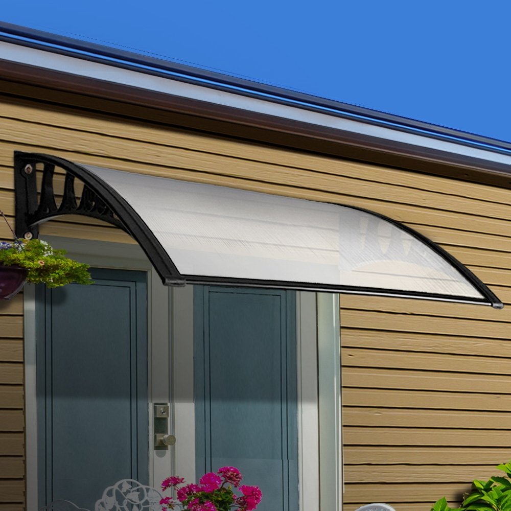 AWN-PC6-1X6-20977-07 Instahut Window Door Awning 1mx6m Transparent Plastic Frame - Image 1