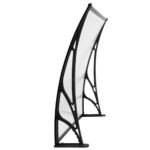 Instahut Window Door Awning Canopy 1mx2m Transparent Sheet Black Plastic Frame - Image 3