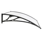 Instahut Window Door Awning Canopy 1mx2m Transparent Sheet Black Plastic Frame - Image 4
