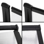 Instahut Window Door Awning Canopy 1mx2m Transparent Sheet Black Plastic Frame - Image 5