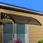 Instahut Window Door Awning Canopy 1mx2m Brown Sheet Black Plastic Frame - Image 7