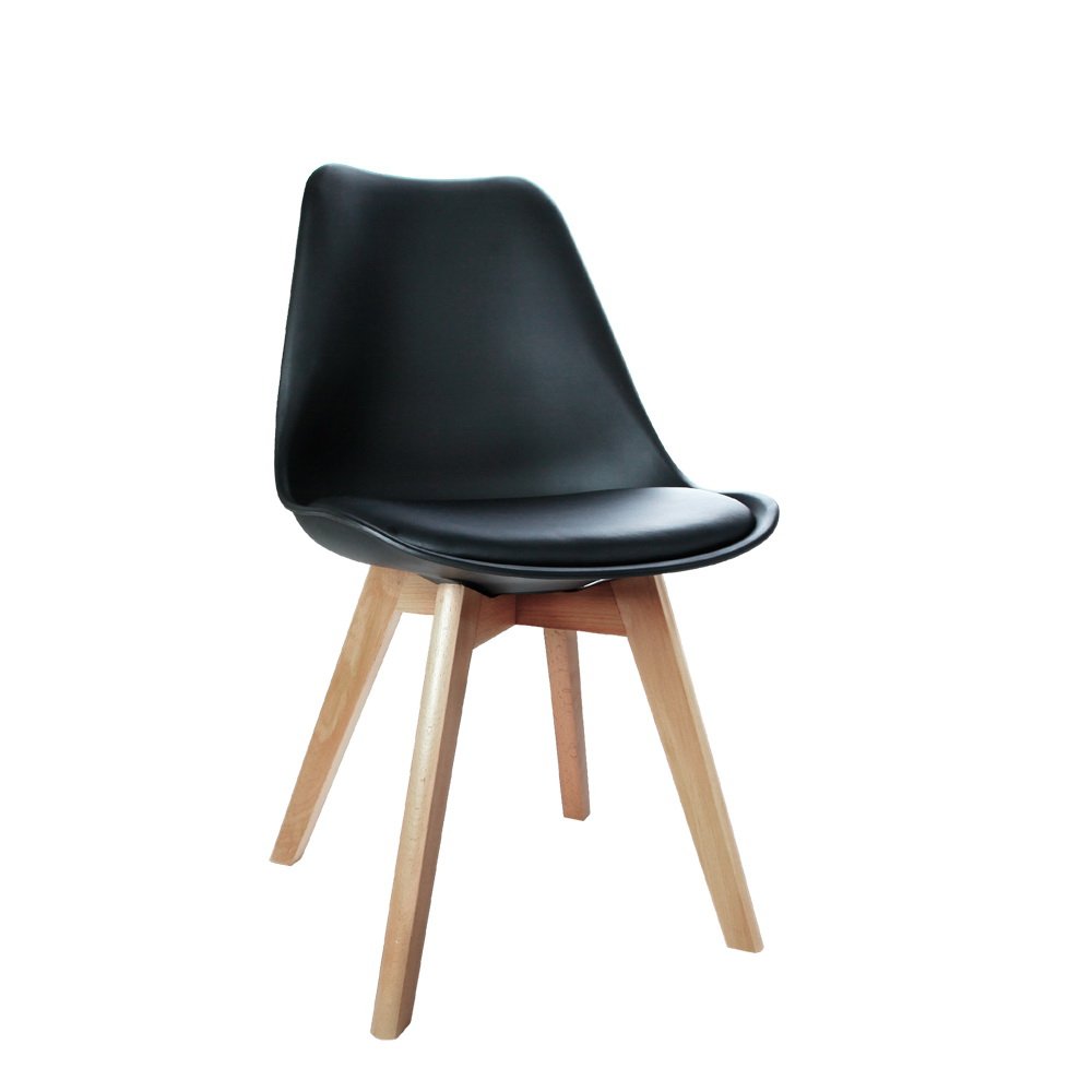 BA-BB-DSW-PU-BKX4-202502281134-07 Artiss Dining Chairs Set of 4 Leather Plastic DSW Replica Wooden Black - Image 1