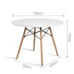 Artiss Dining Table Round White 4 Seater 100CM - Image 2