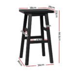 Artiss Bar Stools Kitchen Counter Stools Wooden Chairs Black x2 - Image 2