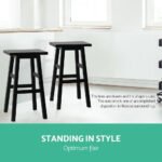 Artiss Bar Stools Kitchen Counter Stools Wooden Chairs Black x2 - Image 5