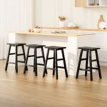 Artiss Bar Stools Kitchen Counter Stools Wooden Chairs Black x4 - Image 7