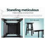 Artiss Bar Stools Kitchen Counter Stools Wooden Chairs Black x4 - Image 4