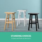 Artiss Bar Stools Kitchen Counter Stools Wooden Chairs Natural x2 - Image 4