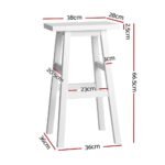 Artiss Bar Stools Kitchen Counter Stools Wooden Chairs White x2 - Image 2