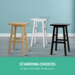 Artiss Bar Stools Kitchen Counter Stools Wooden Chairs White x2 - Image 6