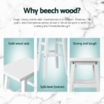 Artiss 4x Bar Stools Kitchen Chairs Wooden White - Image 4