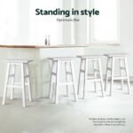 Artiss 4x Bar Stools Kitchen Chairs Wooden White - Image 5