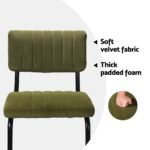 Artiss 2x Bar Stools Velvet Chairs Green - Image 4